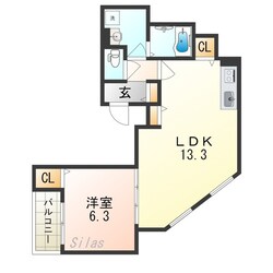 大日駅 徒歩14分 1階の物件間取画像